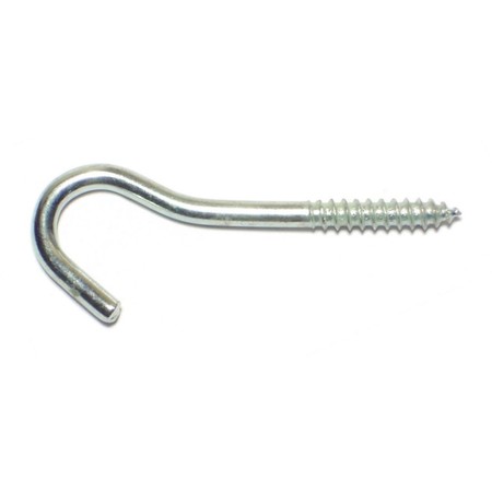 MIDWEST FASTENER 1/8" x 5/16" x 1-11/16" Zinc Plated Steel Screw Hooks 25PK 60622